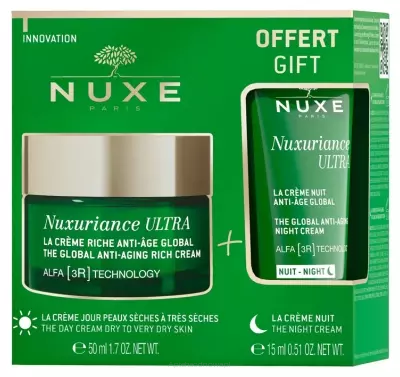 NUXE NUXURIANCE ULTRA Zestaw Bogaty krem przeciwstarzeniowy na dzień 50 ml + PREZENT Krem przeciwstarzeniowy na noc 15 ml