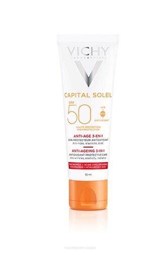 VICHY CAPITAL SOLEIL Krem przeciwstarzenowy do twarzy 3w1 SPF 50 50 ml