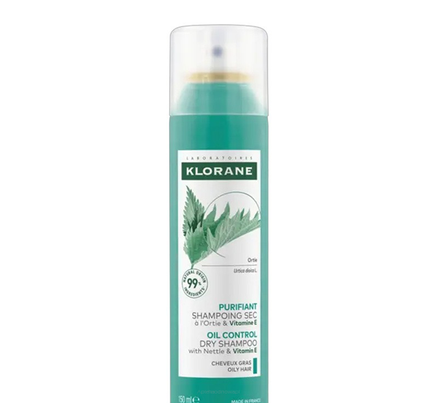 KLORANE Szampon suchy seboregulujący z pokrzywą i witaminą E włosy tłuste 150 ml