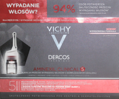 VICHY DERCOS AMINEXIL CLINICAL 5  kuracja przeciw wypadaniu włosów dla mężczyzn 21 ampułek