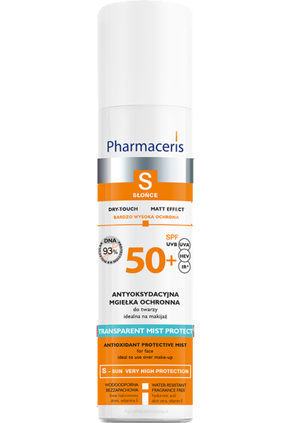 PHARMACERIS S Antyoksydacyjna mgiełka ochronna do twarzy idealna na makijaż  TRANSPARENT MIST PROTECT 75 ml
