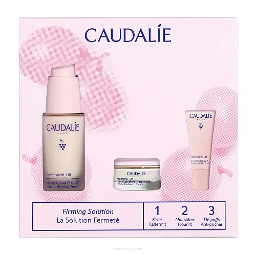 CAUDALIE RESVERATROL LIFT Zestaw Serum liftingująco-ujędrniające 30 ml + Krem kaszmir 15 ml + Krem liftingujący okolice oczu 5 ml