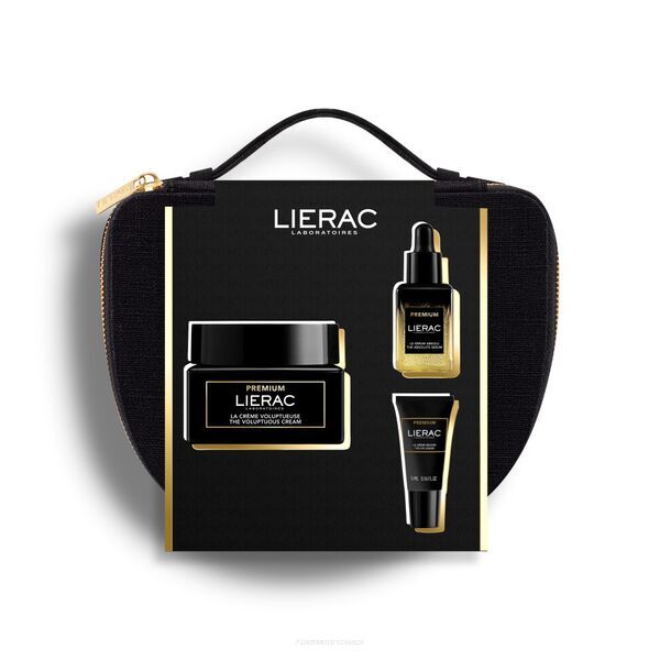 LIERAC PREMIUM ZESTAW Bogaty krem przeciwstarzeniowy 50 ml  + Serum regenerujące 13 ml + Krem pod oczy 5 ml + Kuferek