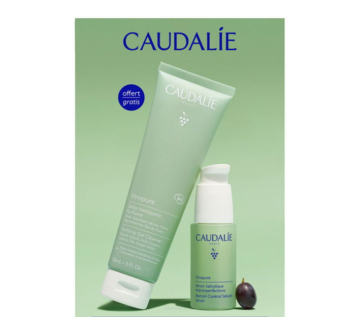 CAUDALIE VINOPURE ZESTAW Serum na niedoskonałości 30 ml + Żel przeciw niedoskonałościom 150ml