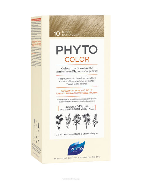 PHYTO COLOR 10  Farba do włosów - EKSTRA JASNY BLOND