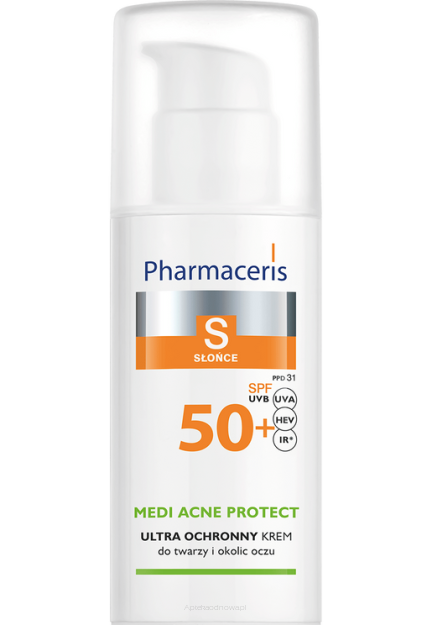 PHARMACERIS S MEDI ACNE PROTECT Ultra ochronny krem SPF50+ do twarzy i okolic oczu 50 ml