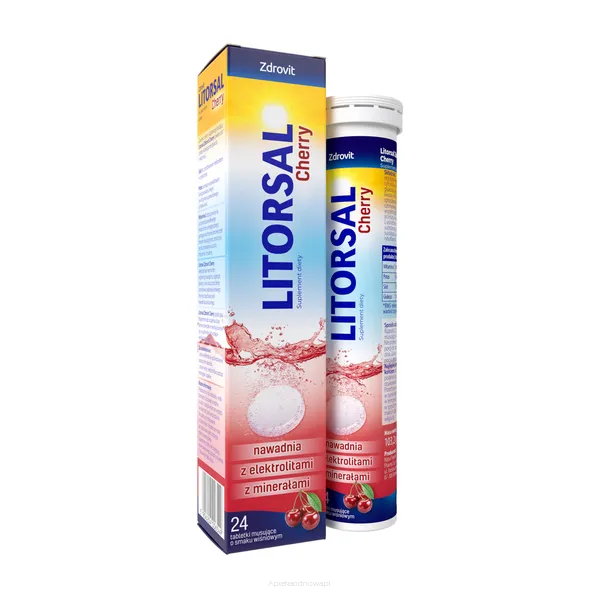ZDROVIT LITORSAL Cherry 24 tabletki musujące o smaku wiśniowym