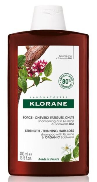 KLORANE CHININA i ORGANICZNA SZAROTKA Szampon do włosów wypadających 400 ml