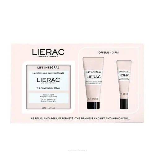 LIERAC LIFT INTEGRAL ZESTAW Regenerujący krem na noc 50 ml + PREZENT Krem na dzień 6 ml + Serum napinające 6 ml