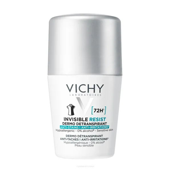 VICHY INVISIBLE RESIST 72h. Antyperspirant roll-on przeciw śladom 50 ml