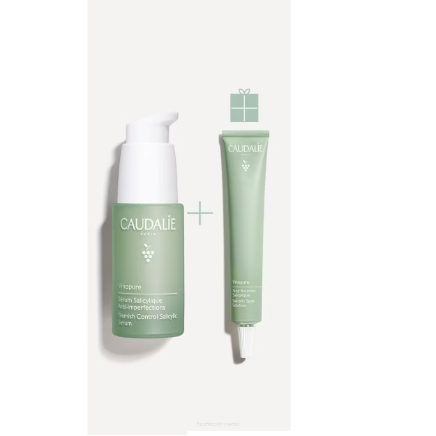 CAUDALIE VINOPURE ZESTAW Serum przeciw niedoskonałościom 30ml + Kuracja punktowa  15 ml