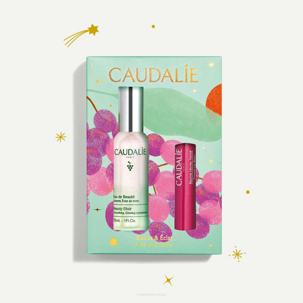 CAUDALIE Woda rozświetlająca ZESTAW Woda rozświetlająca 30 ml + PREZENT Koloryzujący balsam do ust 4,5 g