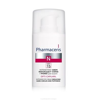 PHARMACERIS N OPTI-CAPILARIL Intensywny krem redukujący cienie i worki pod oczami  SPF15 15 ml