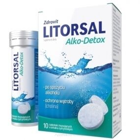 ZDROVIT LITORSAL Alko-Detox  o smaku cytrynowym 10 tabletek musujących