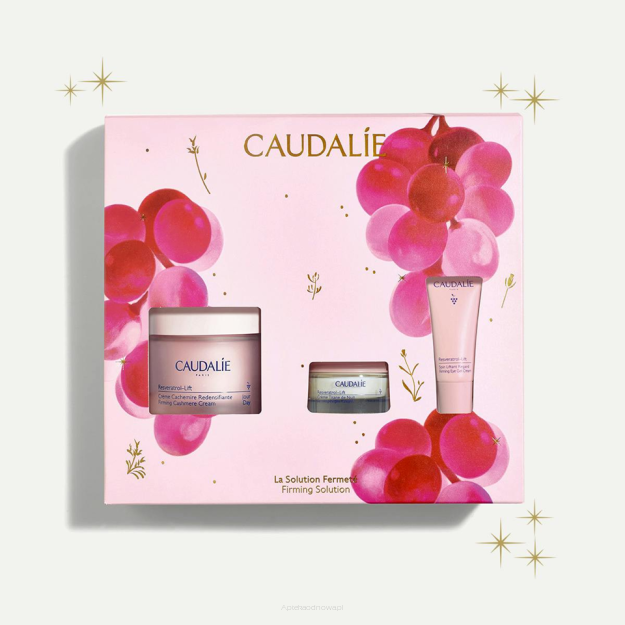 CAUDALIE RESVERATROL LIFT ZESTAW Krem kaszmir liftingujący 50 ml + PREZENT Krem Tisane de nuit 15ml + Liftingujący okolice oczu 5ml