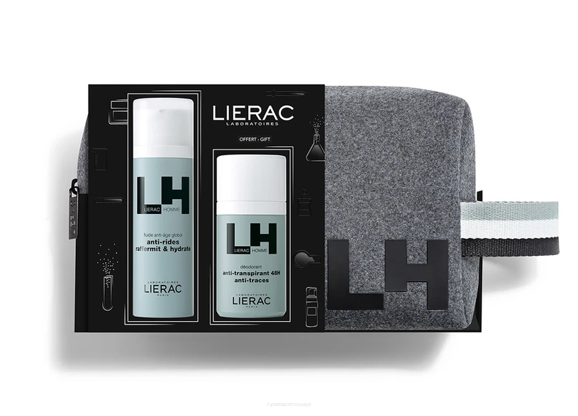 LIERAC HOMME ZESTAW  Emulsja ANTI-AGE 50 ml + Dezodorant 50 ml