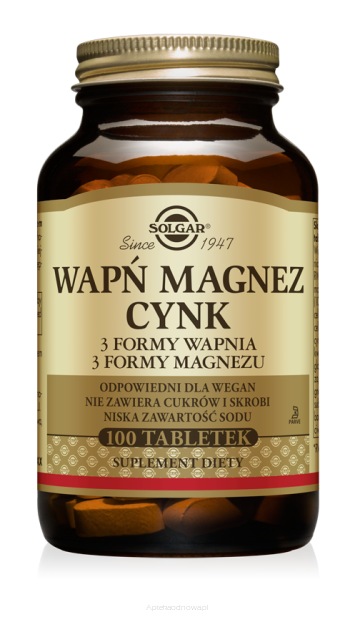 SOLGAR Wapń, Magnez plus Cynk